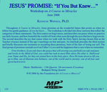 Jesus' Promise: "If You But Knew..." [MP3]