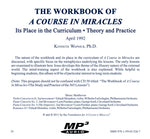 The Workbook of "A Course in Miracles": Its Place in the Curriculum - Theory and Practice [MP3]