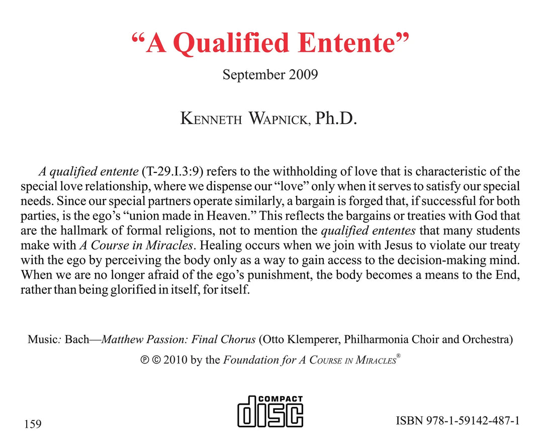 "A Qualified Entente" [CD]