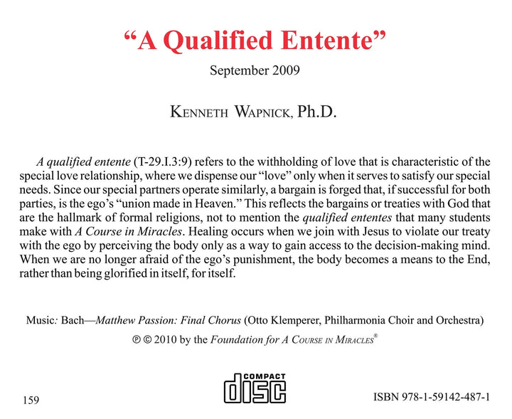 "A Qualified Entente" [CD]