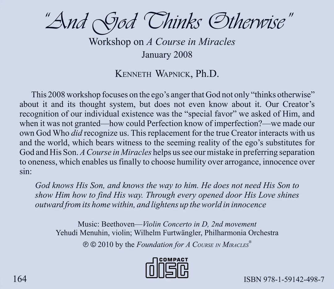 "And God Thinks Otherwise" [CD]