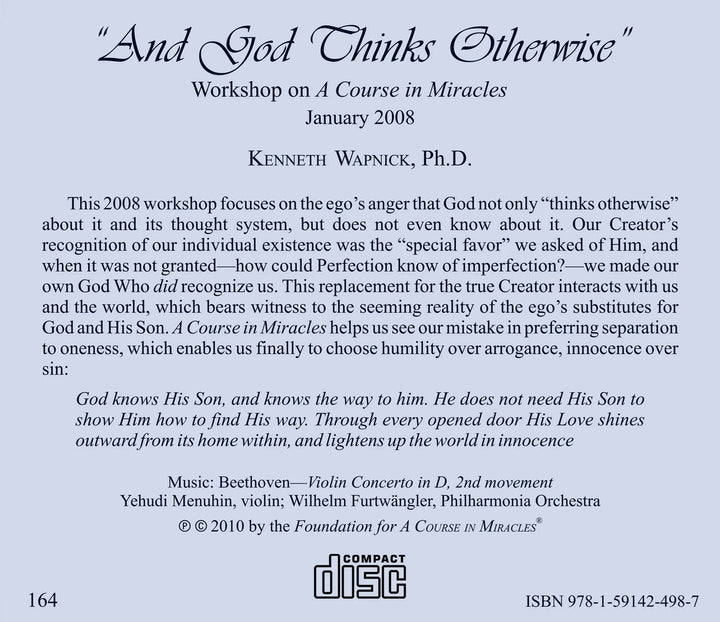 "And God Thinks Otherwise" [CD]
