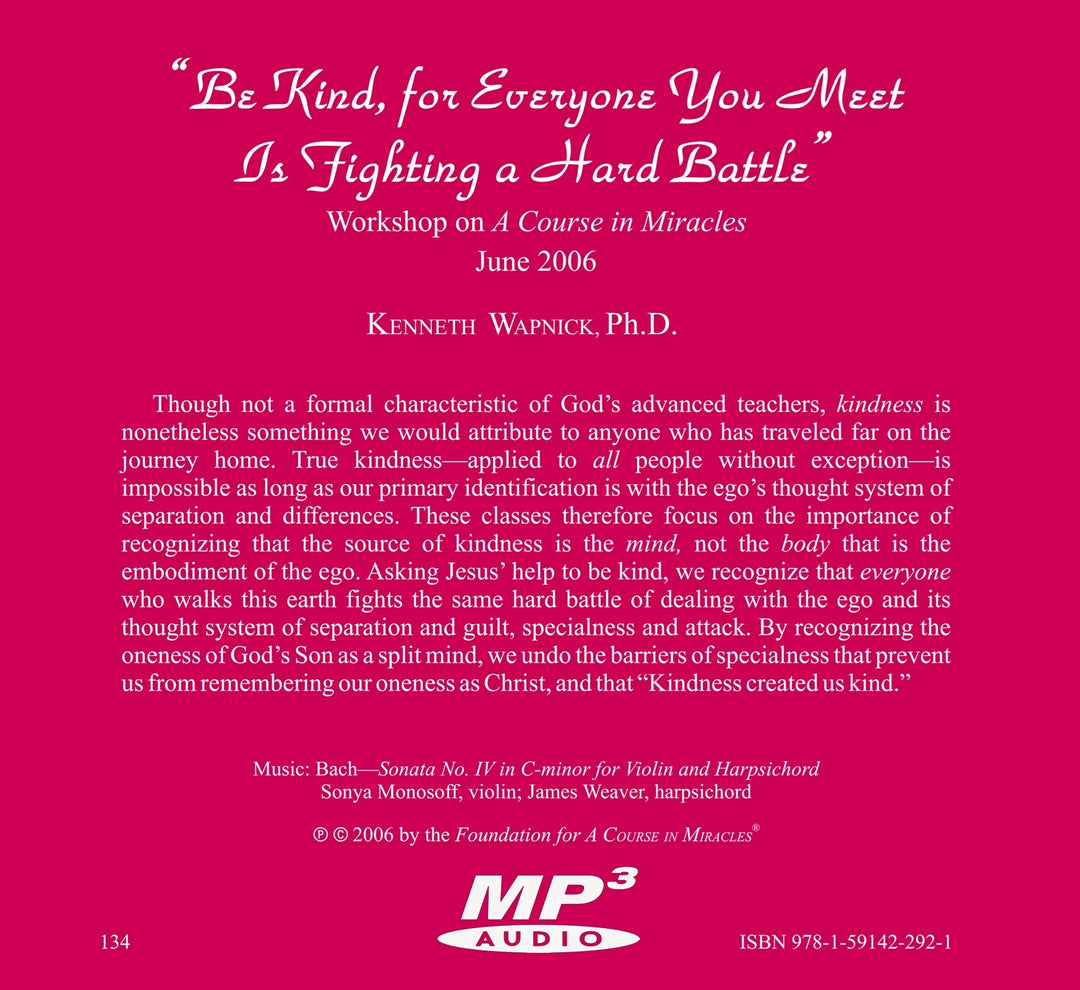 "Be Kind, for Everyone You Meet Is Fighting a Hard Battle" [MP3]