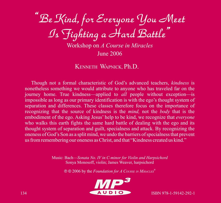 "Be Kind, for Everyone You Meet Is Fighting a Hard Battle" [MP3]