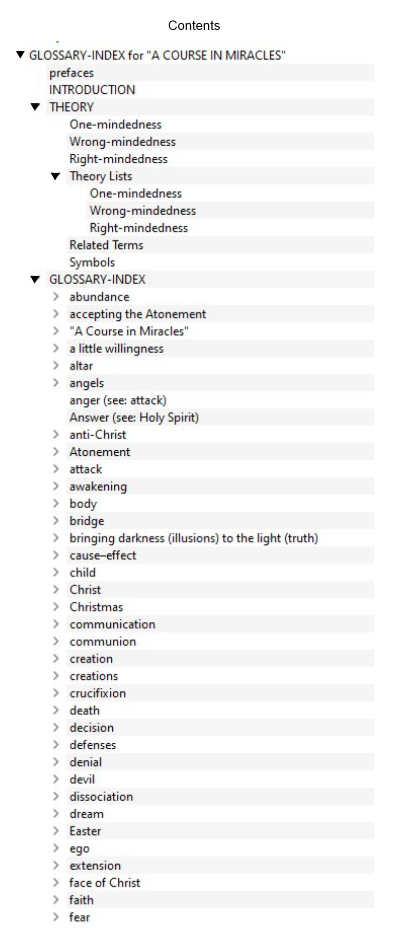 Glossary-Index for "A Course in Miracles" [EPUB]