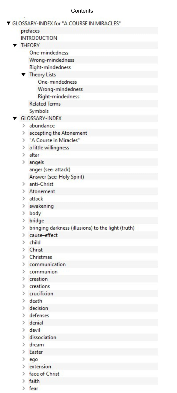 Glossary-Index for "A Course in Miracles" [EPUB]
