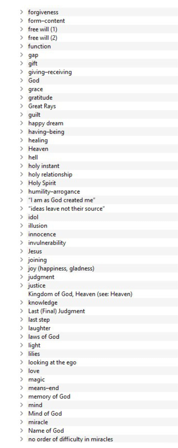 Glossary-Index for "A Course in Miracles" [EPUB]