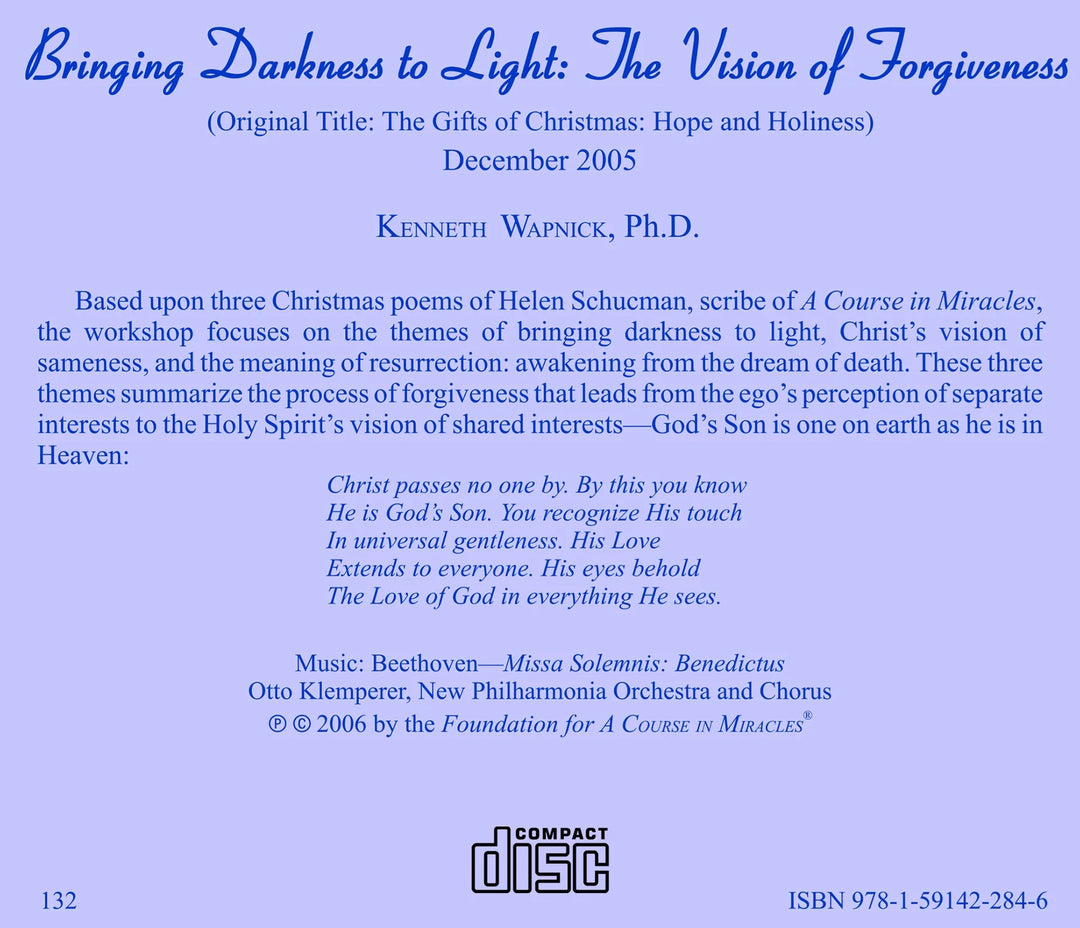 Bringing Darkness to Light: The Vision of Forgiveness [CD]