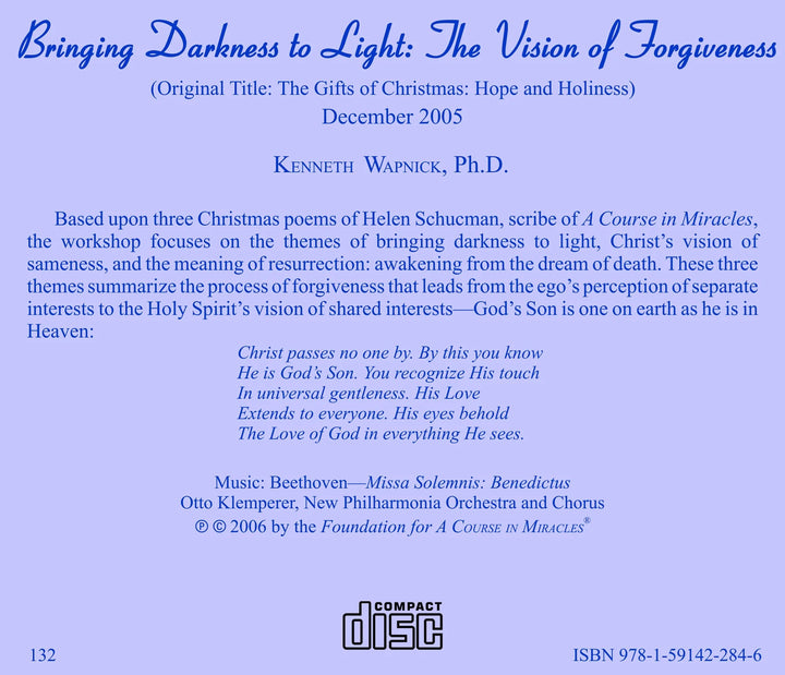 Bringing Darkness to Light: The Vision of Forgiveness [CD]