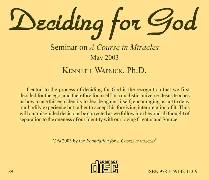 Deciding for God [CD]