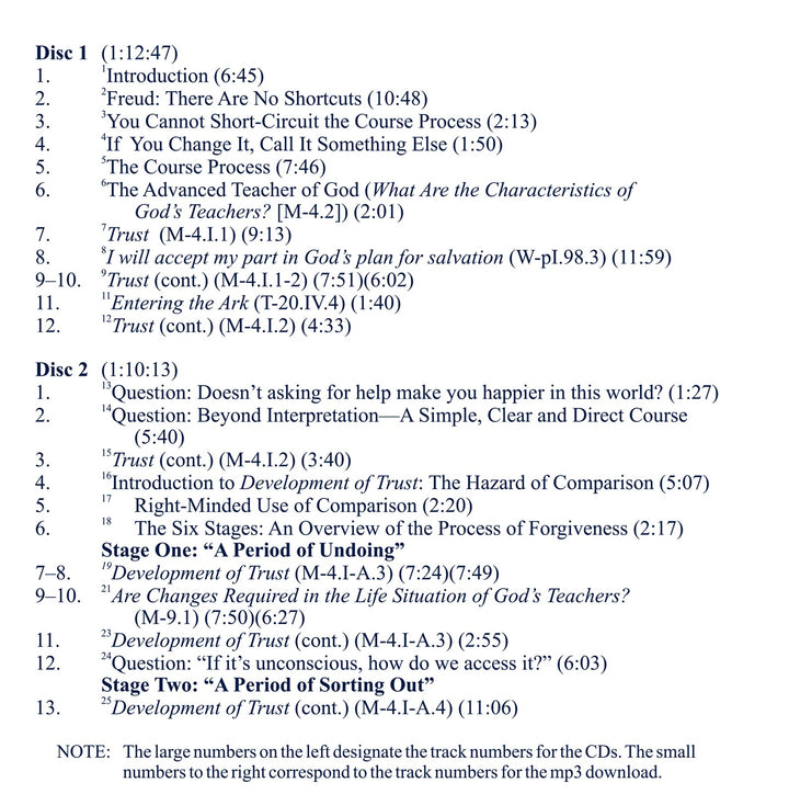 The Experience of "A Course in Miracles": A Commentary on the section “Development of Trust” [MP3]