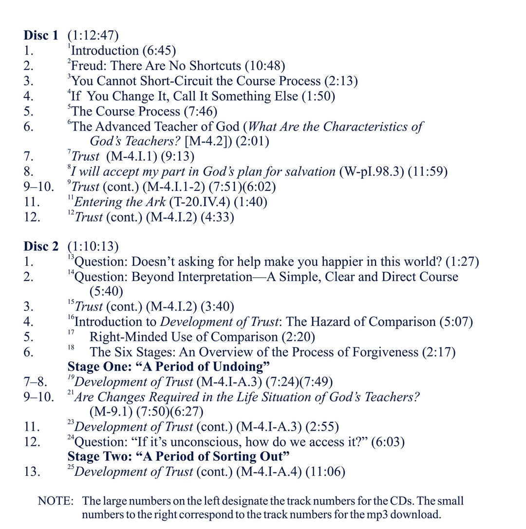 The Experience of "A Course in Miracles": A Commentary on the section “Development of Trust” [CD]