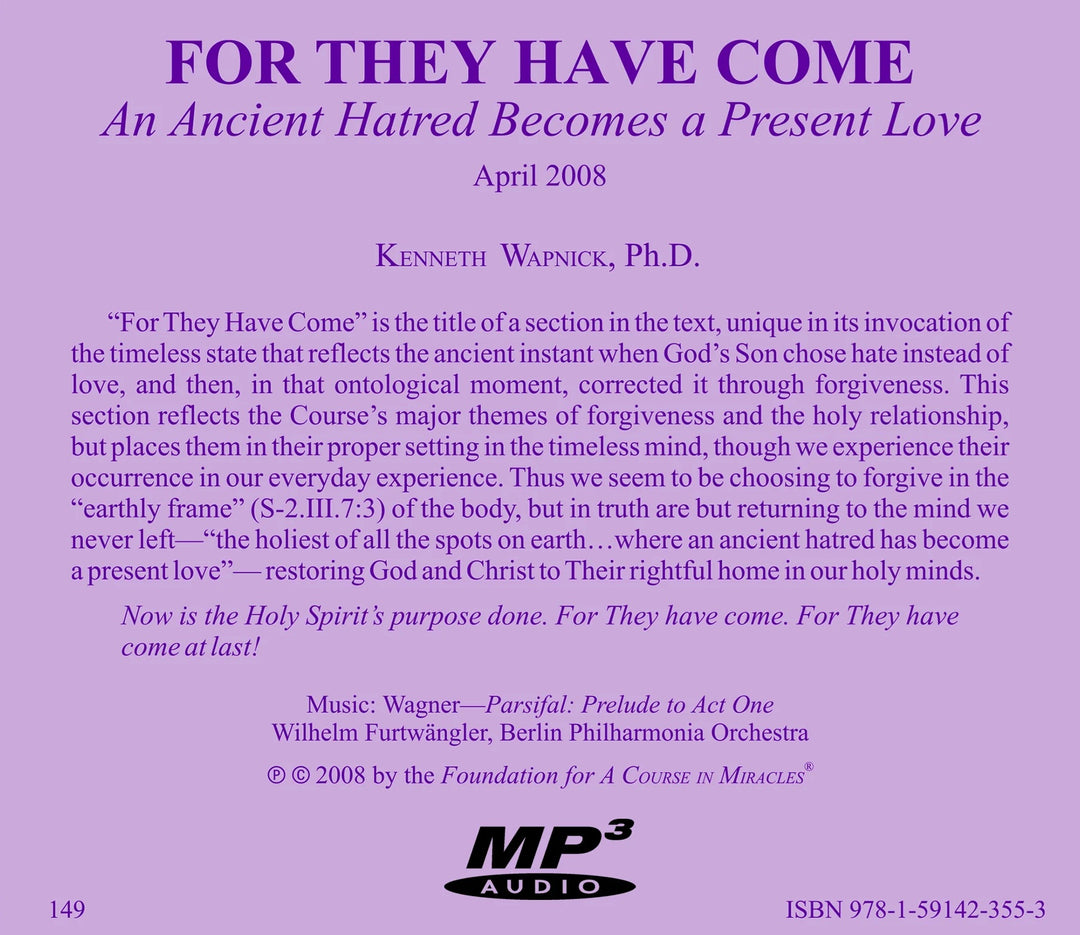 For They Have Come: An Ancient Hatred Becomes a Present Love [MP3]