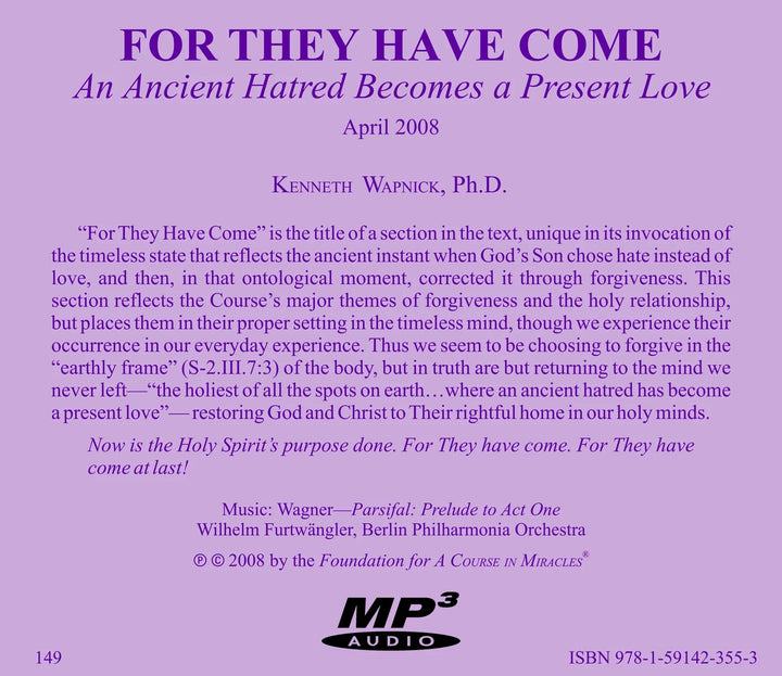 For They Have Come: An Ancient Hatred Becomes a Present Love [MP3]