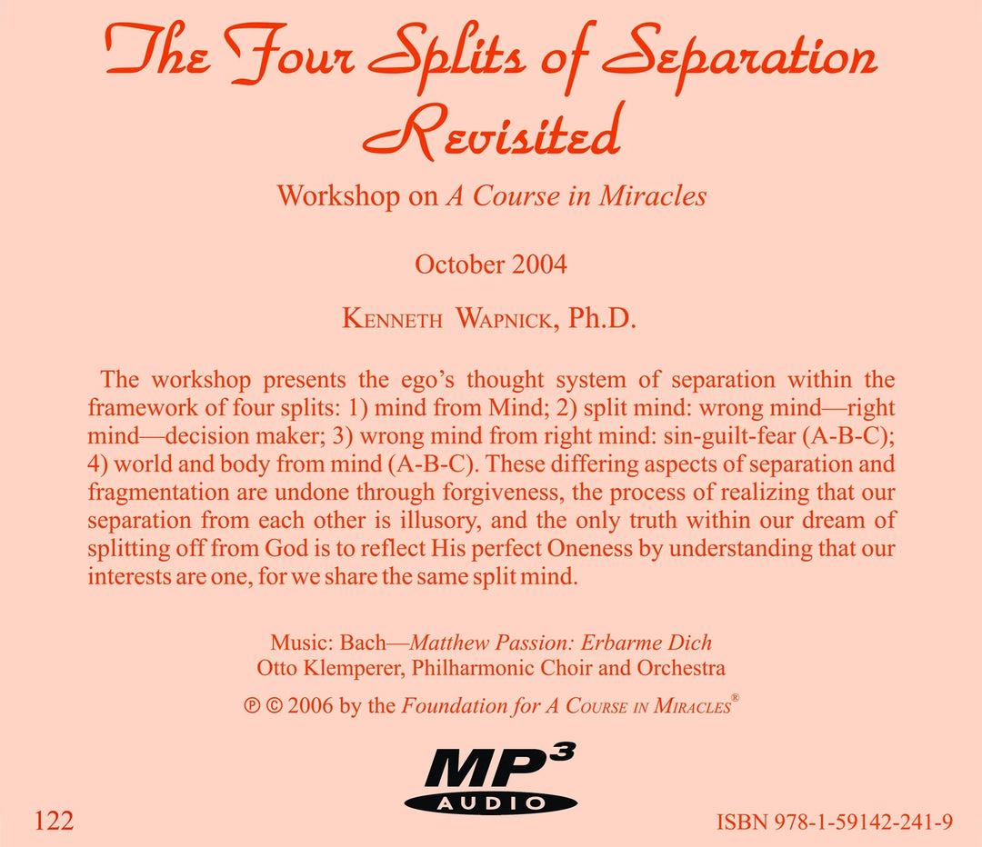 The Four Splits of Separation Revisited [MP3]