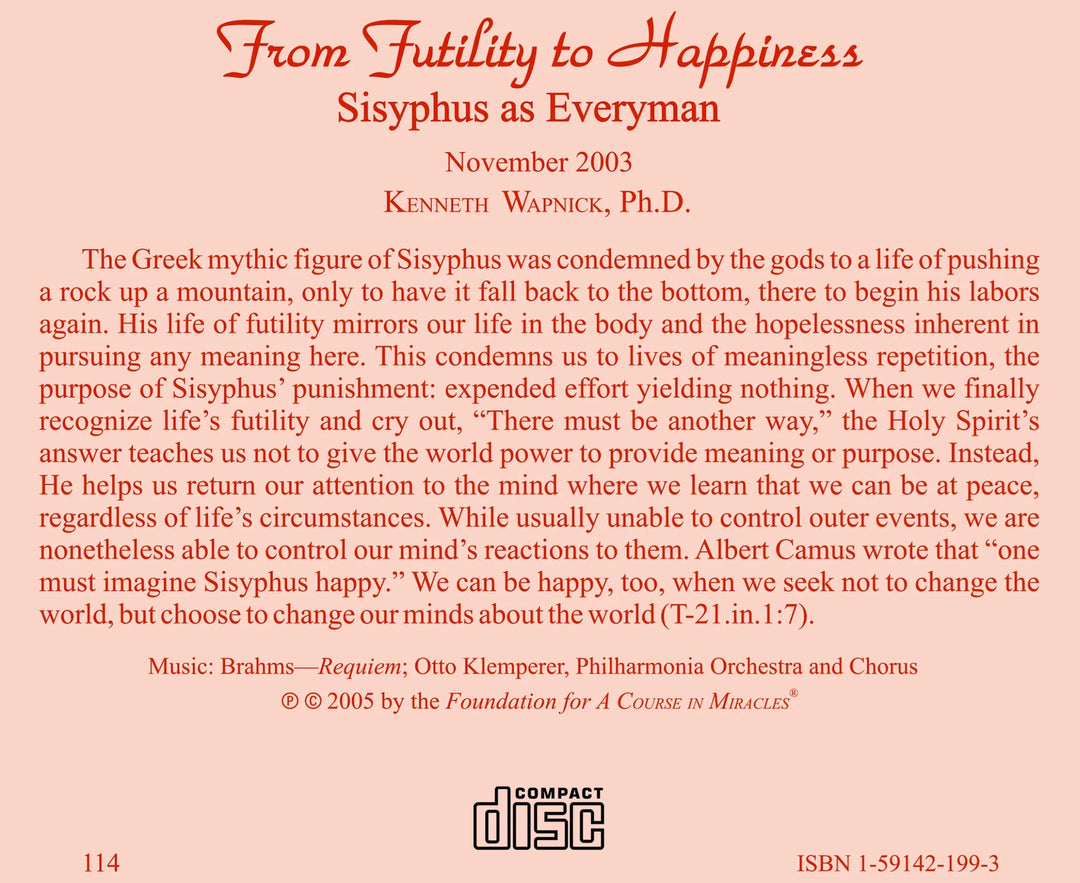 From Futility to Happiness: Sisyphus as Everyman [CD]
