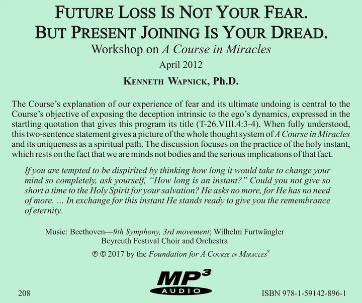 Future Loss Is Not Your Fear. But Present Joining Is Your Dread [MP3]