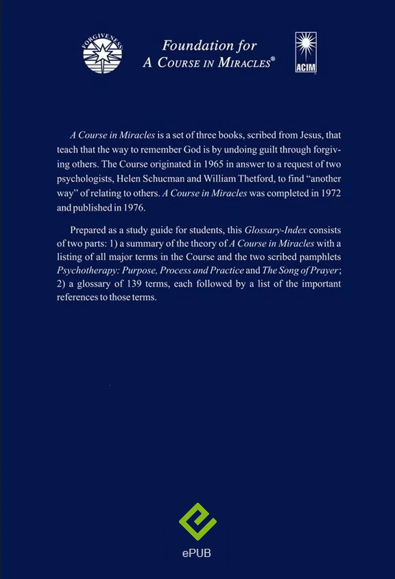 Glossary-Index for "A Course in Miracles" [EPUB]