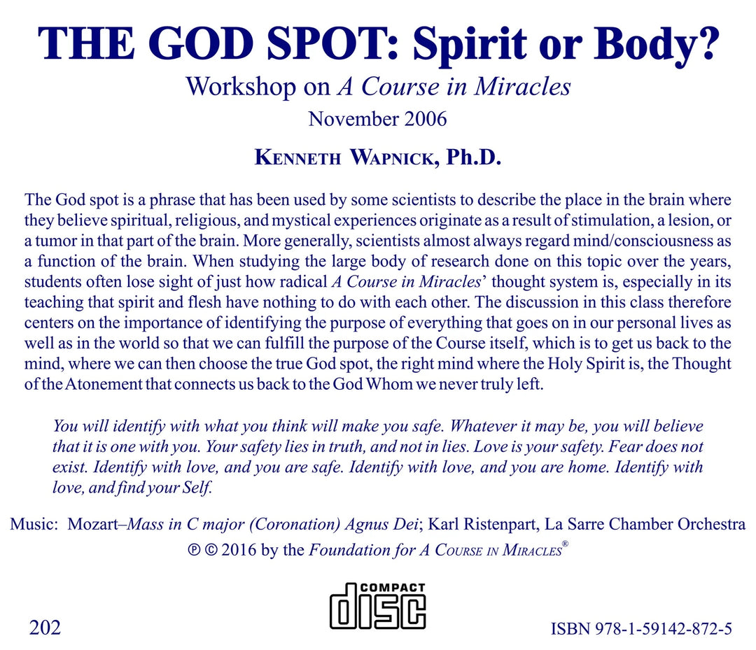 The God Spot: Spirit or Body? [CD]
