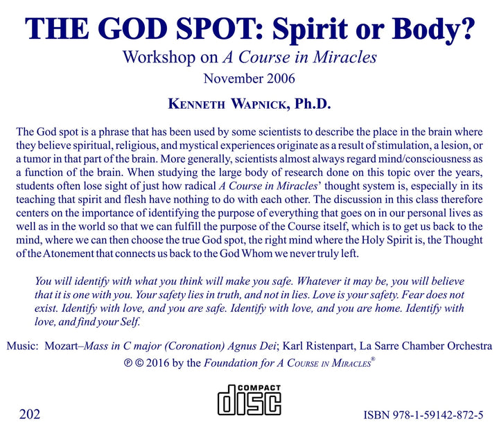 The God Spot: Spirit or Body? [CD]