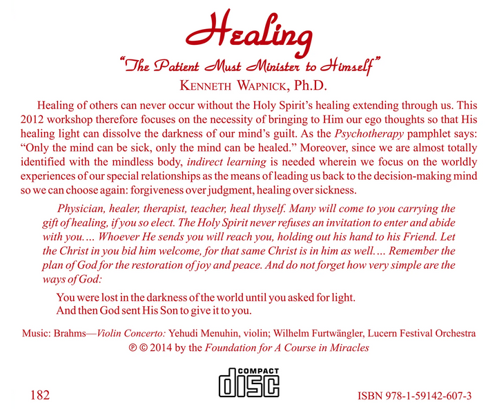 Healing: "The Patient Must Minister to Himself" [CD]