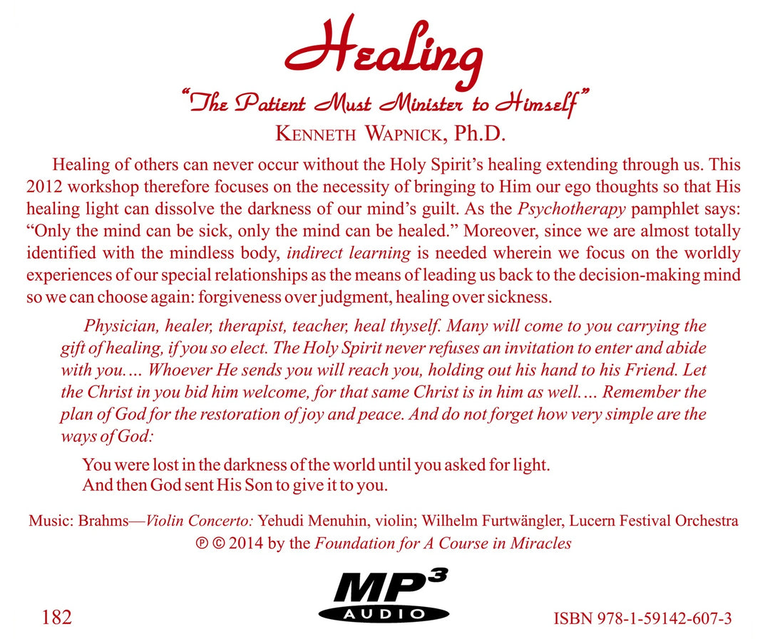 Healing: "The Patient Must Minister to Himself" [MP3]