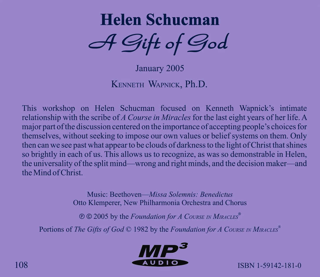 Helen Schucman: A Gift of God [MP3]