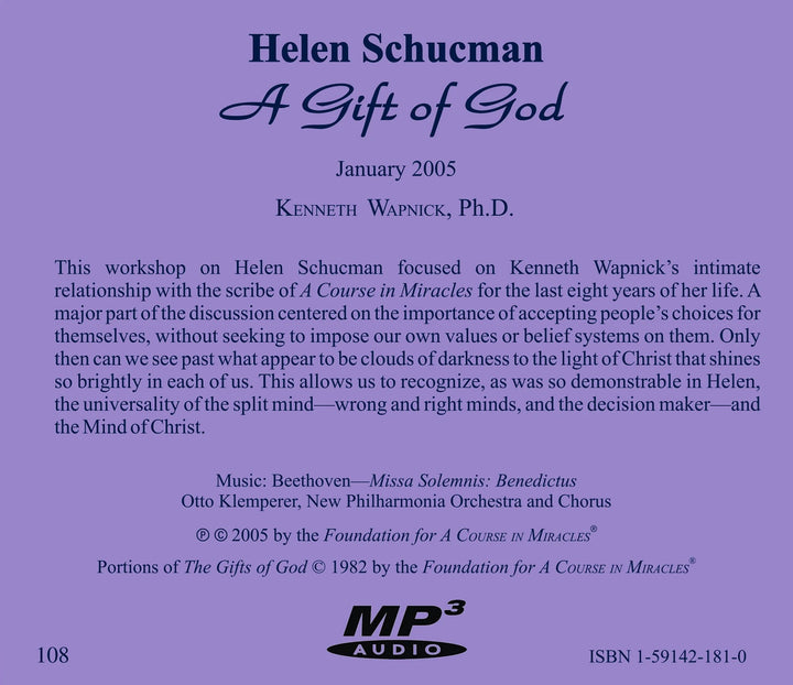 Helen Schucman: A Gift of God [MP3]