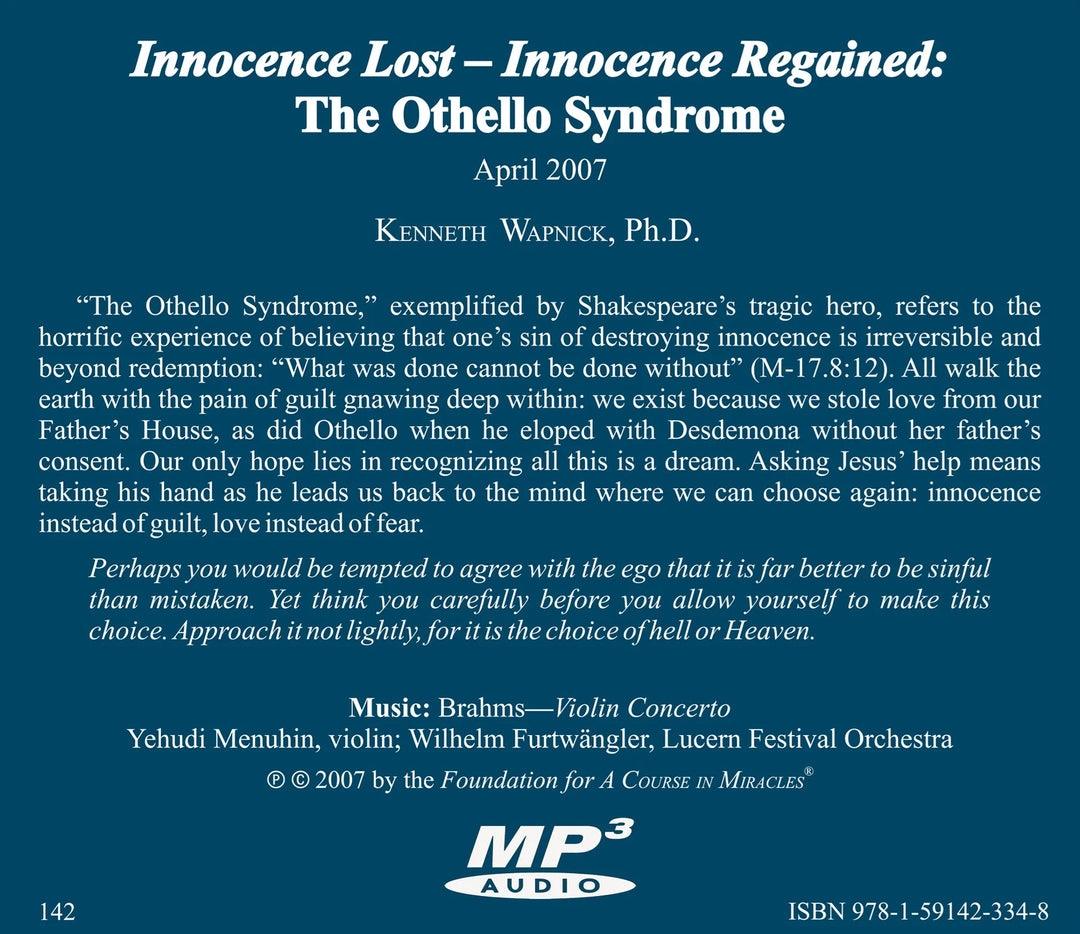 Innocence Lost - Innocence Regained: The Othello Syndrome [MP3]