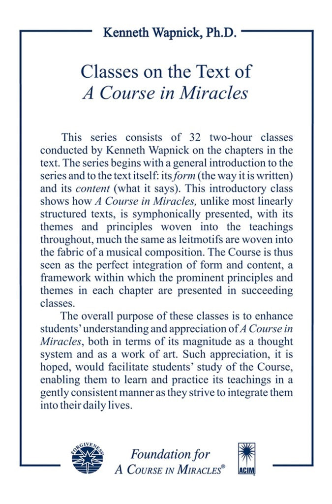 Classes on the Text of "A Course in Miracles" [MP4]