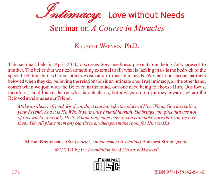 Intimacy: Love Without Needs [CD]