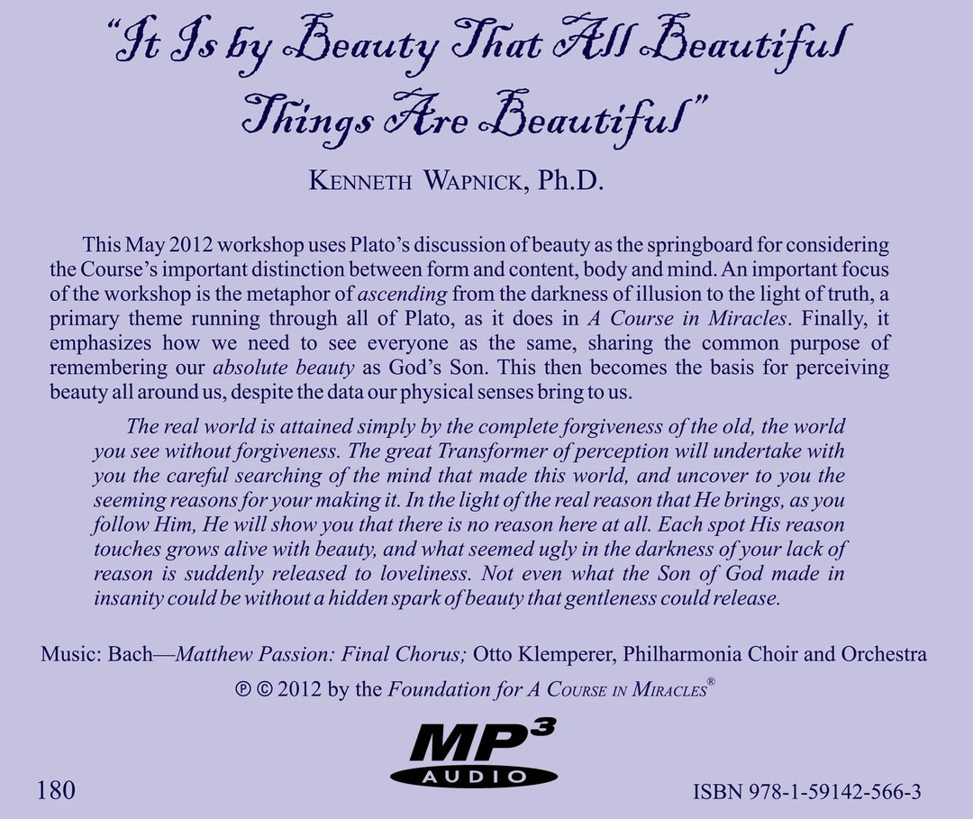 "It Is By Beauty That All Beautiful Things Are Beautiful" [MP3]