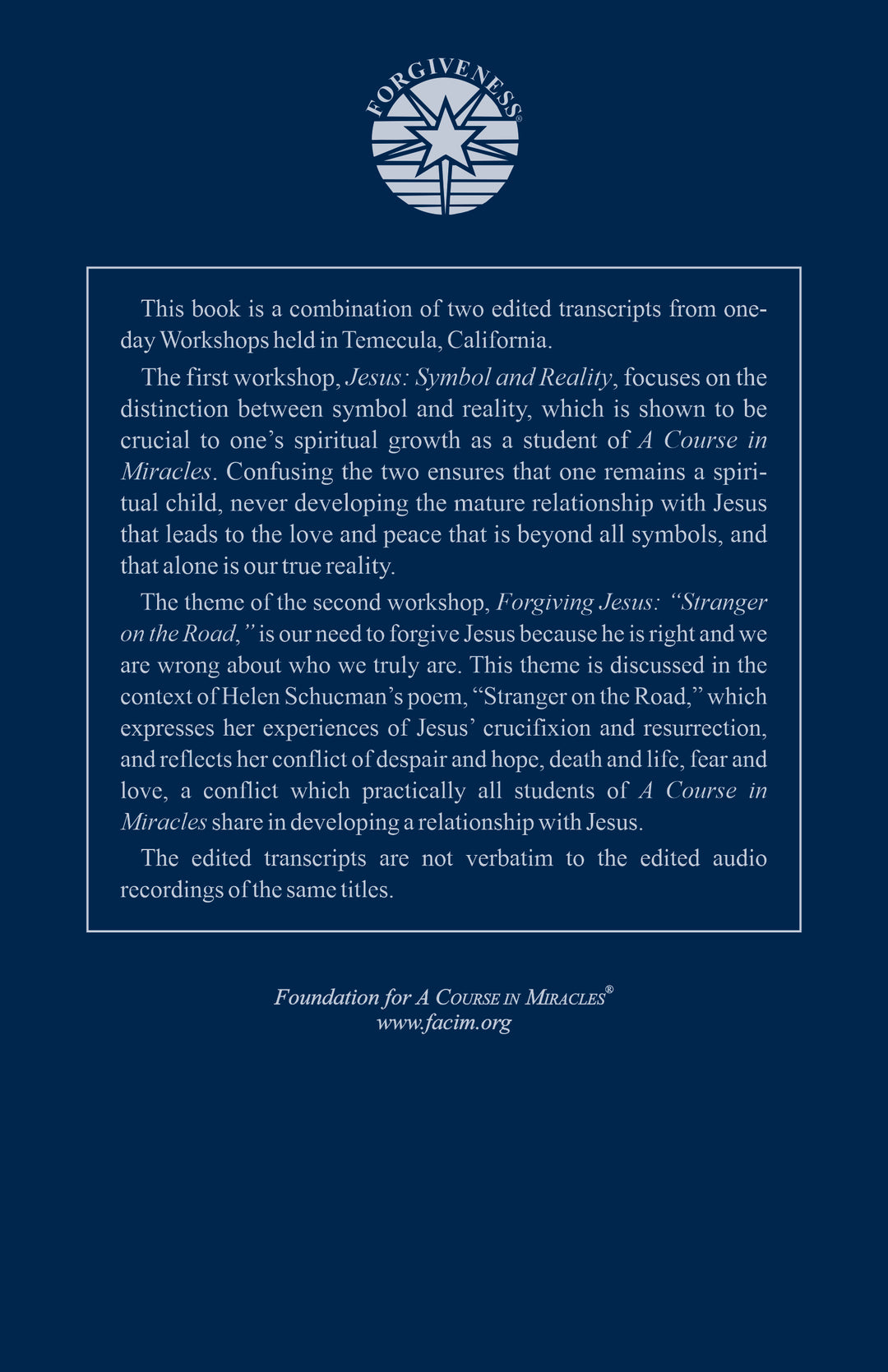 Jesus: Symbol and Reality and Forgiving Jesus: “Stranger on the Road” [EPUB]