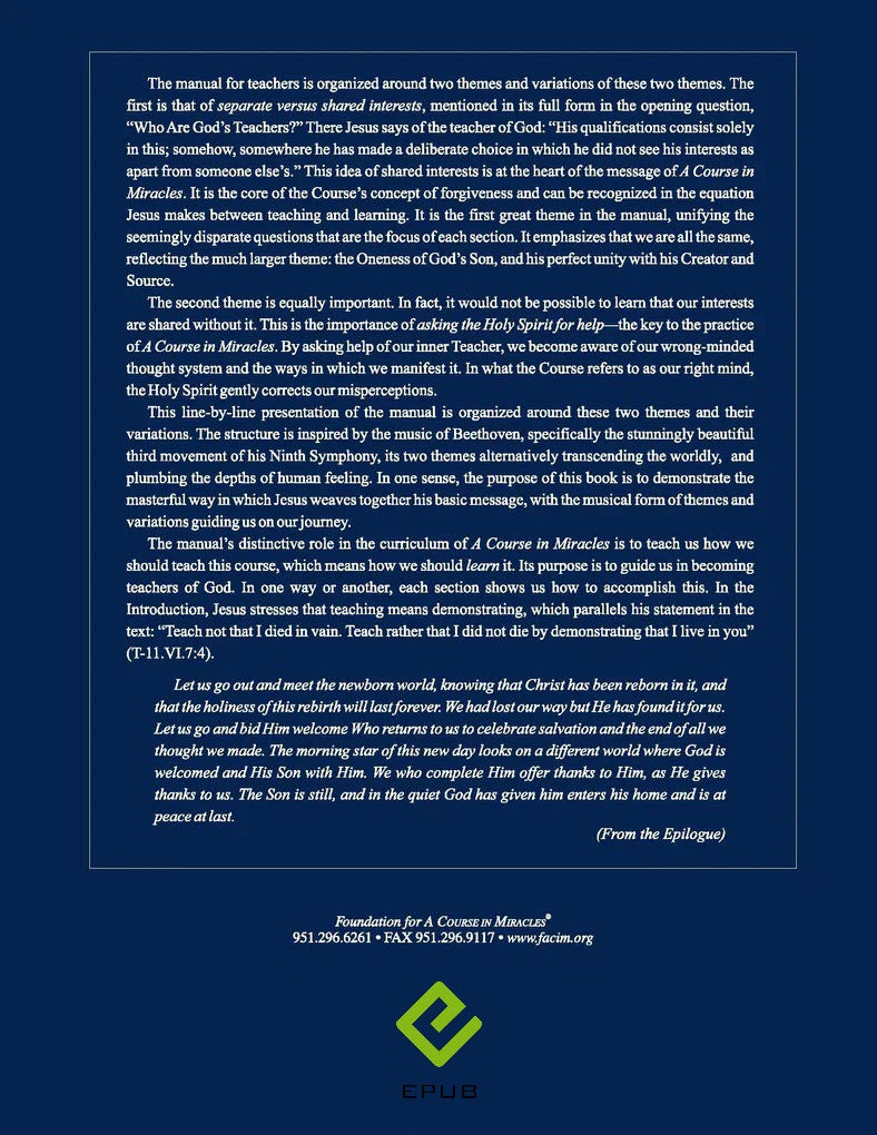 Journey through the Manual of "A Course in Miracles" [EPUB]
