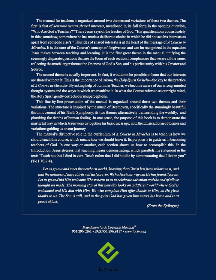 Journey through the Manual of "A Course in Miracles" [EPUB]