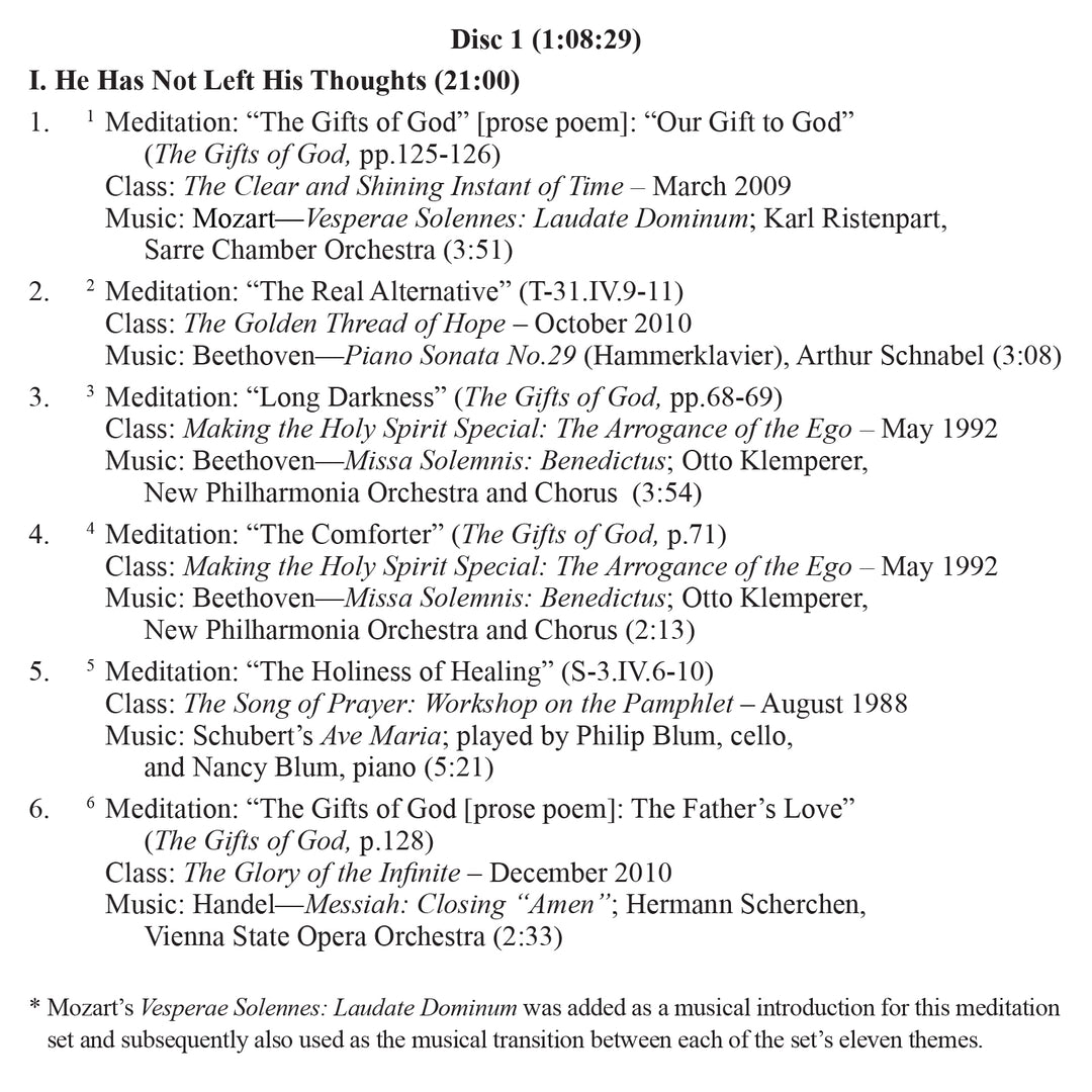 Meditations on the Teachings of "A Course in Miracles" [CD]