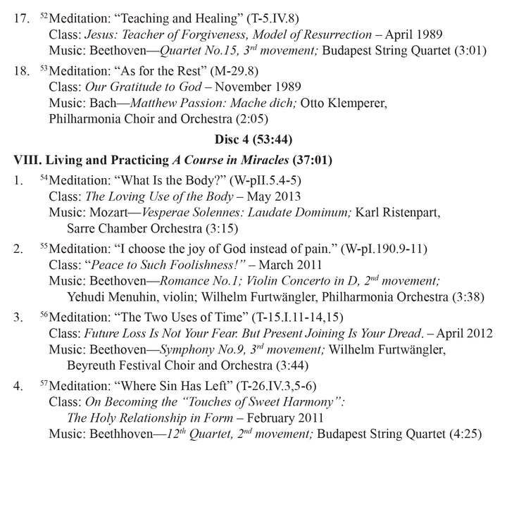 Meditations on the Teachings of "A Course in Miracles" [CD]