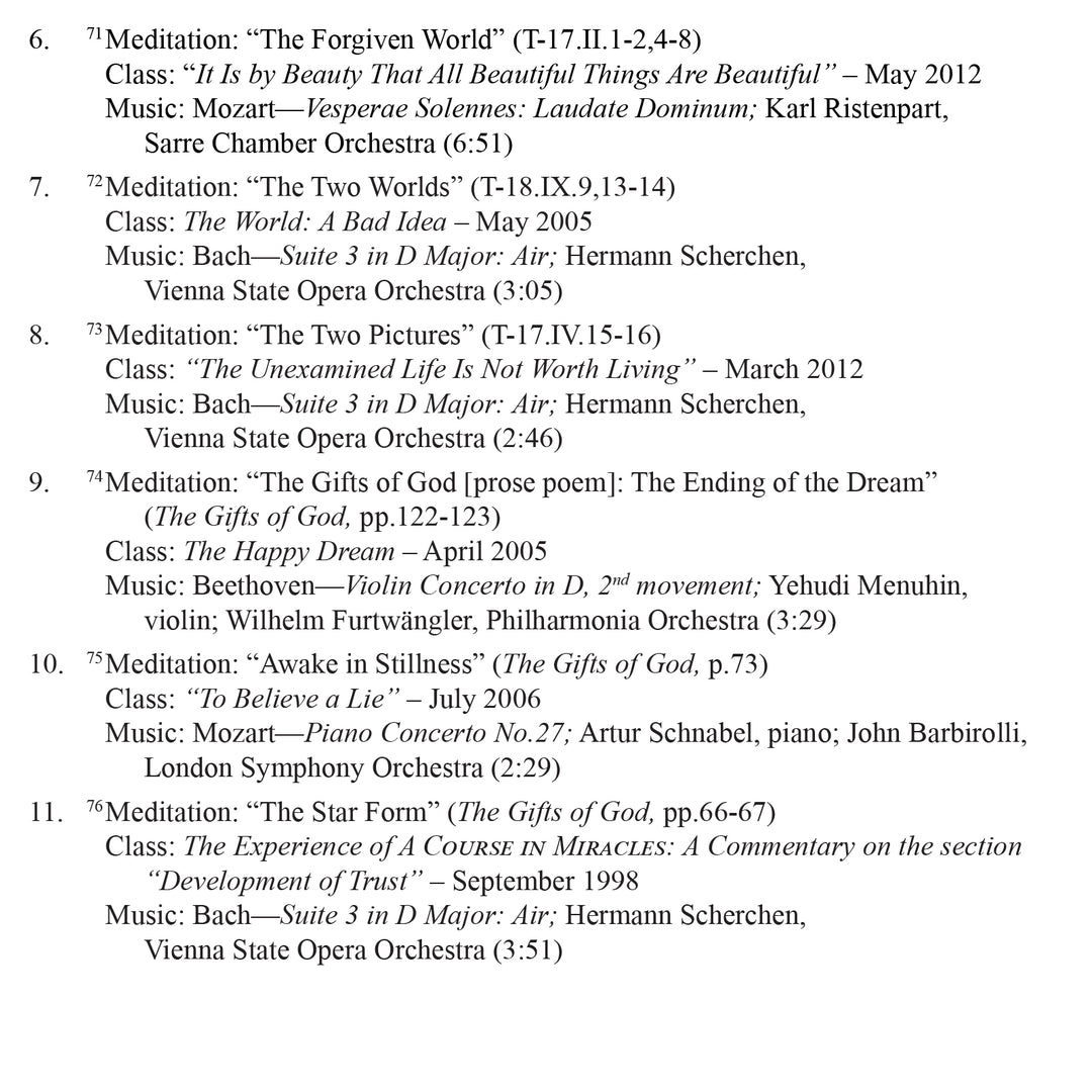 Meditations on the Teachings of "A Course in Miracles" [CD]