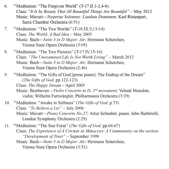 Meditations on the Teachings of "A Course in Miracles" [CD]