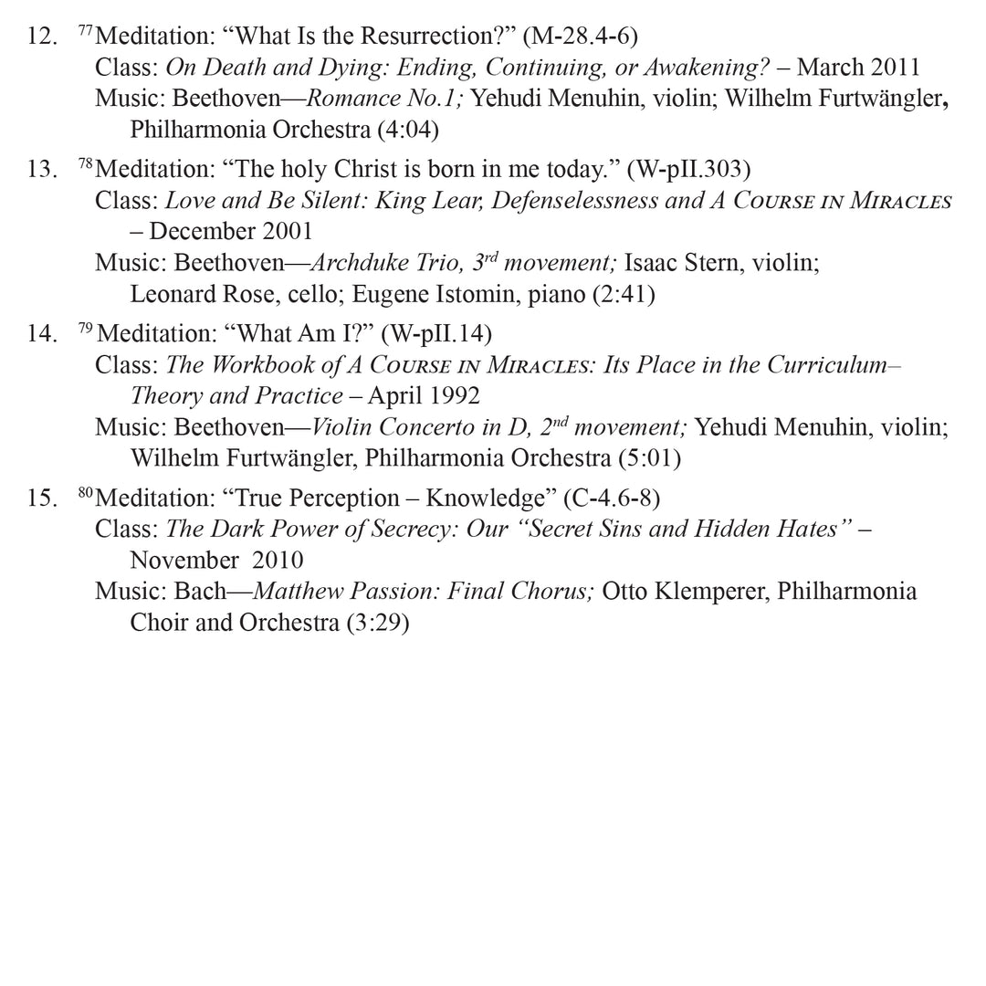 Meditations on the Teachings of "A Course in Miracles" [CD]