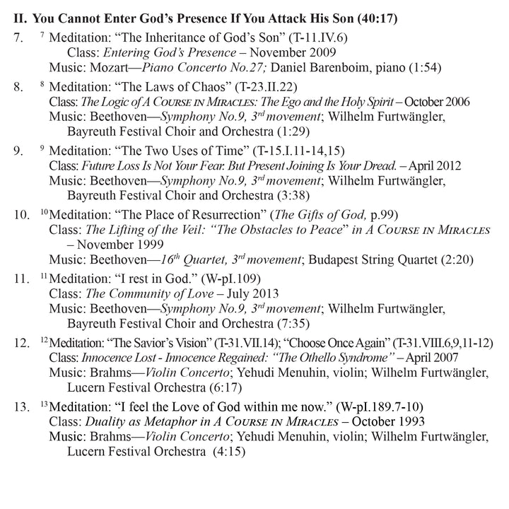 Meditations on the Teachings of "A Course in Miracles" [CD]