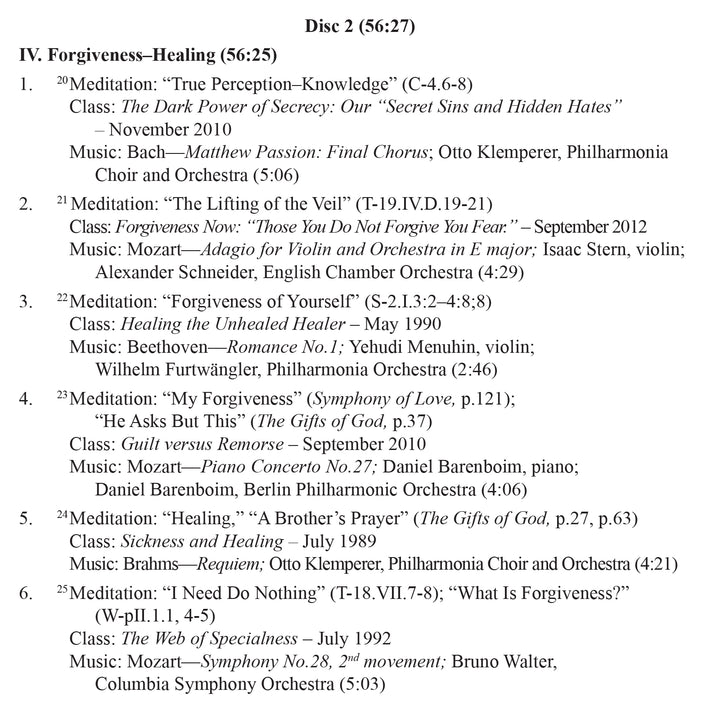 Meditations on the Teachings of "A Course in Miracles" [CD]