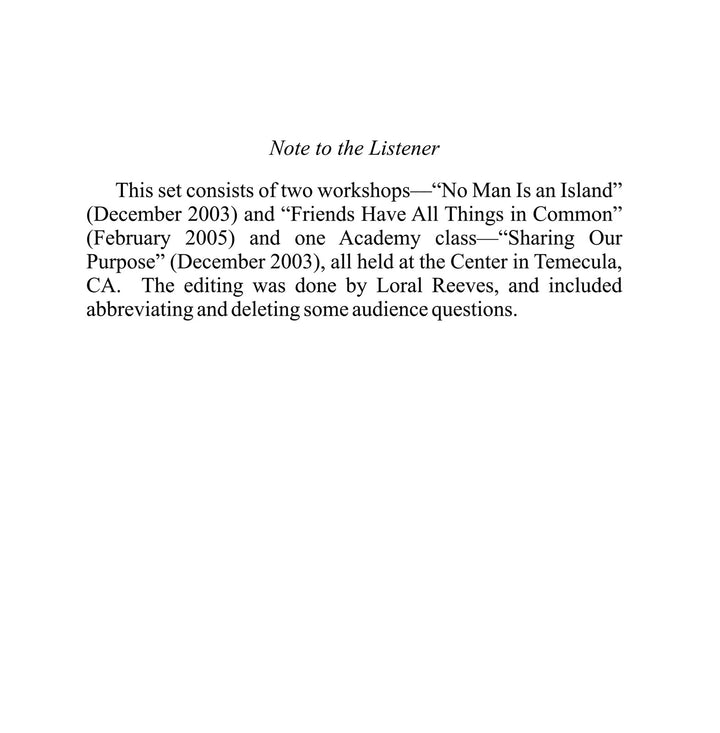 "No Man Is an Island": Our Common Purpose [MP3]