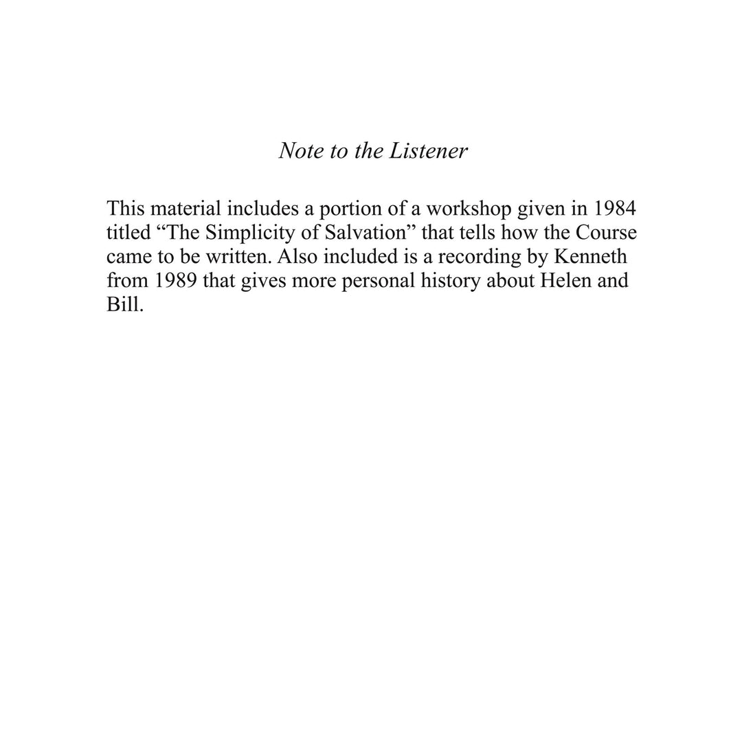 The Origin of "A Course in Miracles" [MP3]