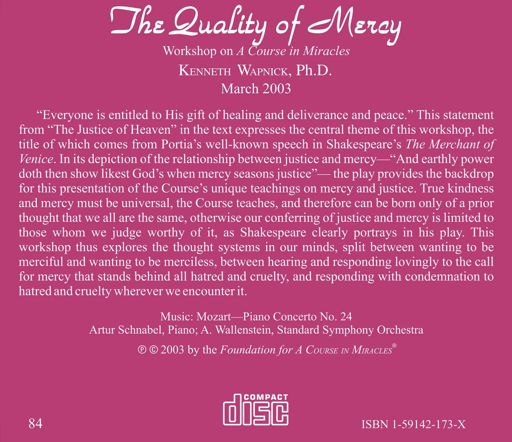 The Quality of Mercy – Foundation for 