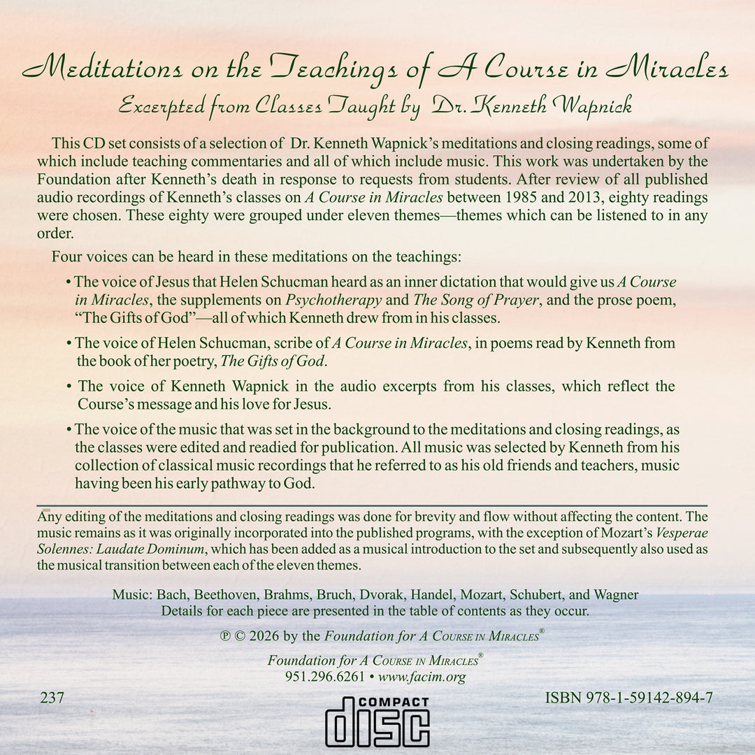 Meditations on the Teachings of "A Course in Miracles" [CD]