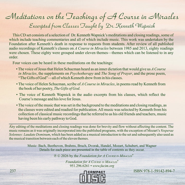 Meditations on the Teachings of "A Course in Miracles" [CD]
