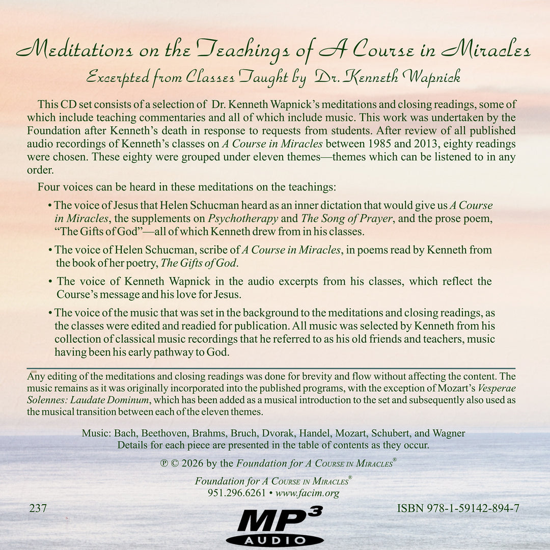 Meditations on the Teachings of "A Course in Miracles" [MP3]