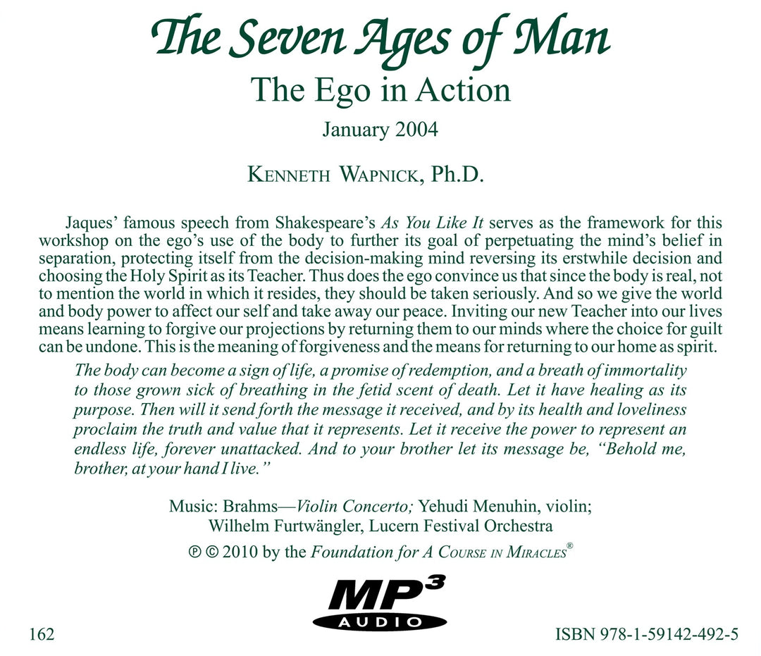 "The Seven Ages of Man": The Ego in Action [MP3]