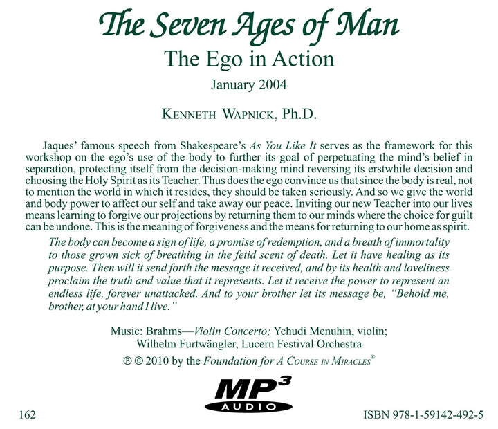 "The Seven Ages of Man": The Ego in Action [MP3]